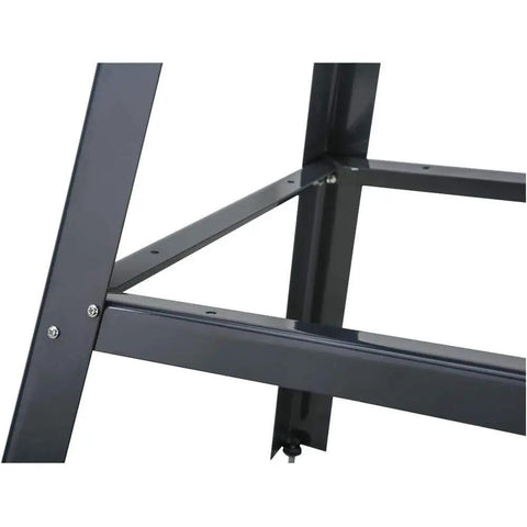 Close-up of cross-braced frame of Beefy 13 By 23 Inch Butcher Block Tool Table With 700 Pound Capacity And About 30 Inch Tall Vibration Reducing Stand.