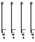 Dang Tough Deck String Light Poles Four Pack Heavy Duty All Metal Hooks, 41 inch tall with adjustable clamps for outdoor use.