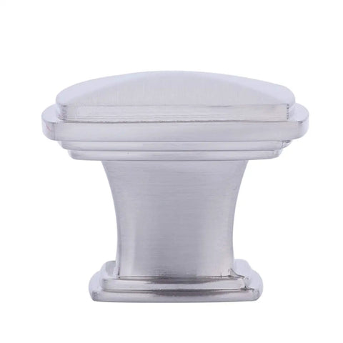 Square Cabinet Drawer Knobs One And A Quarter Inch Satin Nickel Finish Contractor Pack Of 150 With 1 Inch Mounting Screws side view