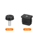 Four Pack Adjustable Furniture Levelers For Tables And Chairs Plastic 20x30mm Rectangle Tube Insert Screw In Glide Feet