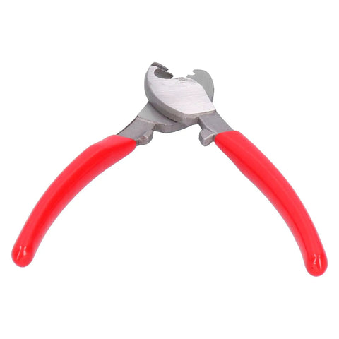Heavy Duty Manual Cable Cutter For Aluminum And Copper Wires, Ratcheting Insulation Pliers with red handles in open position
