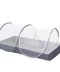 Large Pop Up Bed Mosquito Net Canopy For Bed Camping And Travel Portable Travel Friendly Foldable Tent Easy Setup with gray base
