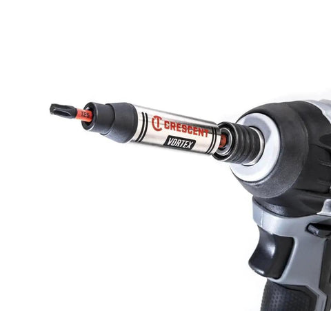 Apex Vortex Bit Holder One Quarter Inch Hex Shank Three And A Half Inch Length Heavy Duty Impact Ready Dual Impact Torsion Zone in drill.