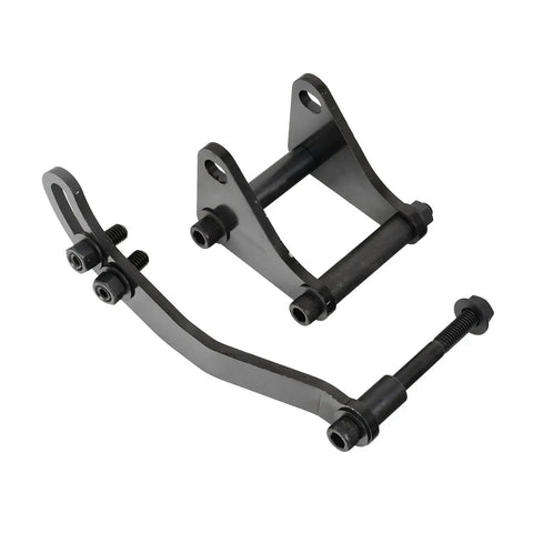 Complete Small Block Chevy 350 Power Steering Pump And V Belt Pulley Kit With One Half Inch Groove Bracket For Long Water Pump Swap Ready Setup, black steel brackets