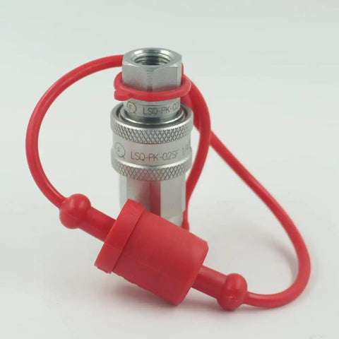 Go-To 1/4 Inch NPT Ag ISO 5675 Poppet Hydraulic Quick Connect Coupler Set With Red Dust Caps Pioneer Style, 2 Sets