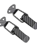 Set Of 2 Carbon Fiber Style Bumper Lock Clips With Quick Release Hooks Heavy Duty Auto Exterior Panel Fasteners For Secure Fit