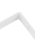 Legit Heavy Duty White Steel Shelf Brackets 4 Pack With Premium Mounting Screws For Rock Solid Diy Wall Shelving and No Sweat Home Organization Upgrades close-up of metal corner