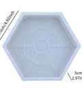 Hexagon Paving Color Brick Reusable Stepping Stone Paver Tool For Garden And Patio showing top view with dimensions