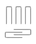 Forty Piece Zinc Plated Iron Louver Staple Kit For Standard Plantation Shutters Featuring Tough Rust Resistance And Straight Up Perfect Tilt Rod Alignment, displaying shiny metal clips.