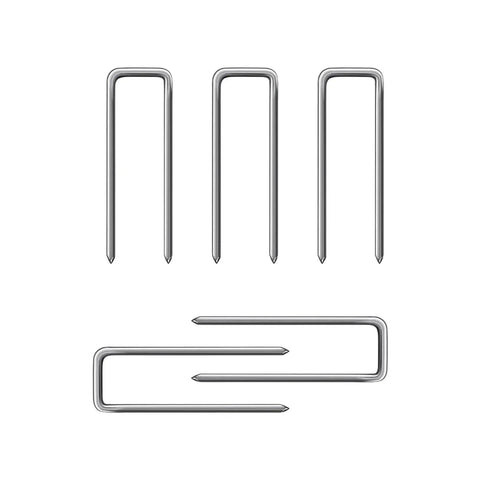 Forty Piece Zinc Plated Iron Louver Staple Kit For Standard Plantation Shutters Featuring Tough Rust Resistance And Straight Up Perfect Tilt Rod Alignment, displaying shiny metal clips.