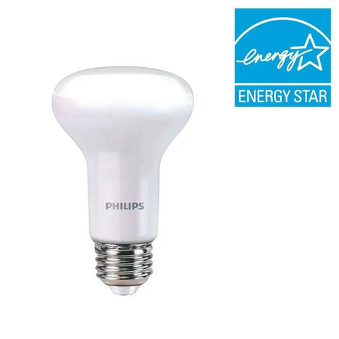 R20 LED Dimmable Flood Light Bulbs 4-Pack With Warm Glow Soft White 450 Lumens 2200K 2700K E26 Base displayed with Energy Star label