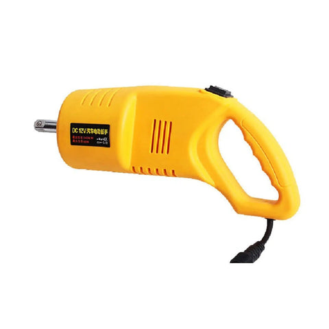 Beefy Electric Trailer Jack With 2 Ton Capacity And 42 Cm Lift Height, yellow electric tool with handle and plug for easy use.