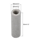 Ceramic insulated tube for wiring; white speckled ceramic, 8mm outer diameter, 5mm bore, 30mm long.