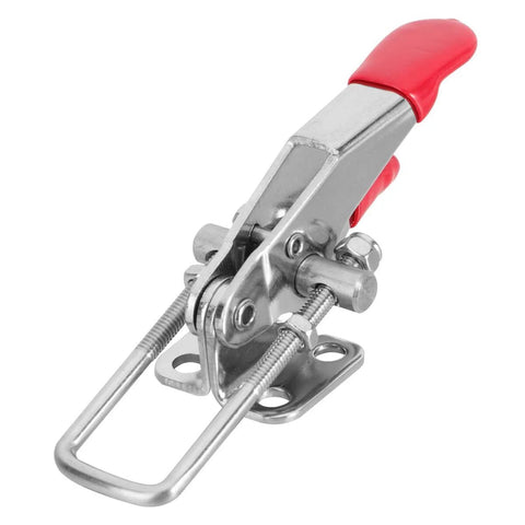 Two Pack Self Locking 304 Stainless Steel Toggle Clamp For Quick Press Door Bolts And Box Fixtures Side Mount Hold Down Buckle Clamp Tool Durable Cabinet Door Hardware, side view