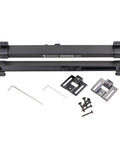 Heavy Duty Aluminum Alloy Soft Close Mechanism For DIY Sliding Barn Door Hardware DESTROYER320 includes hooks and brackets, front view.