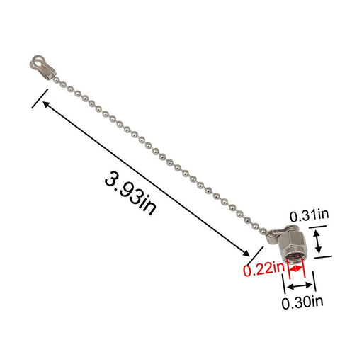 Chain Attachable SMA Dust Cap For SMA Female RF Connector, Nickel Plated Copper Protective Coax Cap with chain, 7.62mm Diameter