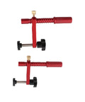 20mm Red Aluminum Bench Dog Clamp Set For Woodworking And MFT Workbench With Protective Pads All Metal Construction Knurled Rod