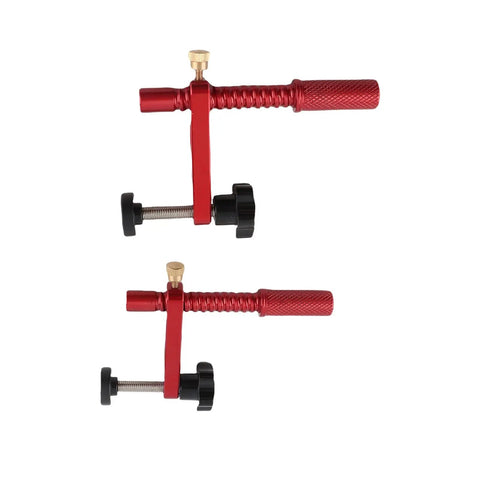20mm Red Aluminum Bench Dog Clamp Set For Woodworking And MFT Workbench With Protective Pads All Metal Construction Knurled Rod