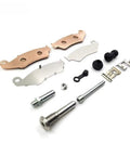Premium Motorcycle Front And Rear Brake Caliper Repair Kit With Pins, Springs And Pads For Off Road Dirt Bikes, Delivers Strong Braking, Easy Fit, Durable Construction, Ideal Upgrade For Caliper Maintenance And Braking Stability. brake pads, pins and springs laid out on white