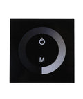Wall Mounted Touch Panel Dimmer for 12V-24V Single Color LED Light Strips Easy Brightness Control With Smooth Glass Panel Black Finish