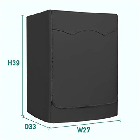Front Loading Washer And Dryer Cover, Heavy Duty Oxford Fabric Waterproof Dustproof Shield, UV Resistant Thickened Protection Black, H39 D33 W27