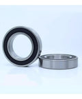 Premium 6008RS Deep Groove Ball Bearings ABEC-3 Precision Grade, two double sealed bearings side view on white background.