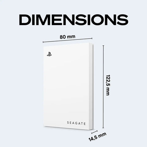 2TB External Game Drive For PlayStation With USB 3.0 - Officially Licensed For PS5 And PS4, 80 x 122.5 x 14.5 mm