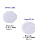 1000 Self Adhesive Dots 500 Pairs Hook And Loop Dots Tape 10mm Nylon Sticky Back Dots White 0.39 Inch Diameter preview