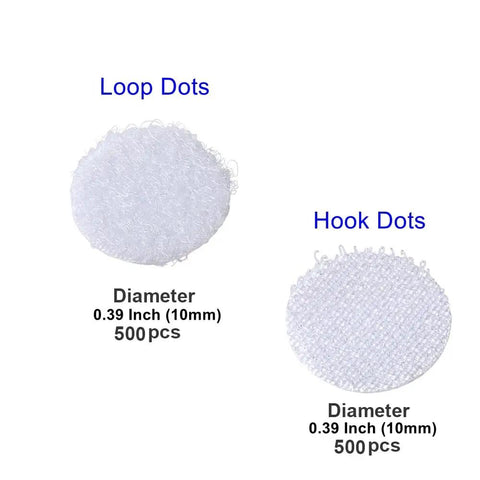 1000 Self Adhesive Dots 500 Pairs Hook And Loop Dots Tape 10mm Nylon Sticky Back Dots White 0.39 Inch Diameter preview