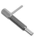 Professional Grade Stainless Steel Spring Loaded Plunger Pin Cabinet Latch with precision thread detail for durable mounting.