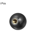 6Pcs M8 Threaded Ball Knobs With Copper Insert, 1.18 Inch Black Thermoset Ball Handles, black knob with visible copper insert