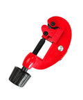 Red Ergonomic Pipe Cutter 3-28mm Tubing Cutter for metal, aluminum, stainless steel, featuring anti-slip grip, no electricity needed