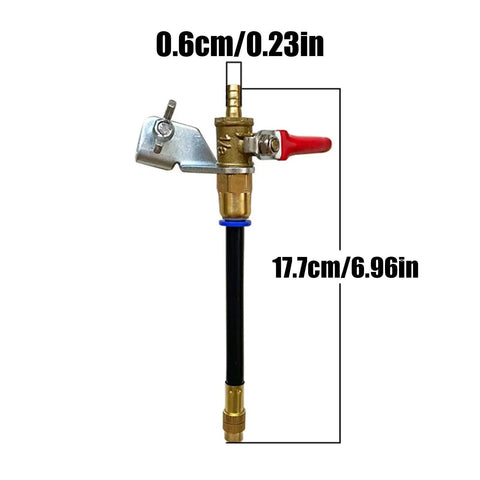 Keep Dust To The Curb And Your Equipment In Top Shape With This Smooth Two Mode Flexible Water Sprayer Nozzle For Angle Grinders Concrete Cutting And Tough Construction Sites, showing brass valve and aluminum tube fittings.