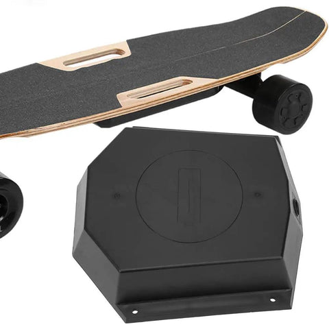 Hardcore Electric Skateboard Battery Case With Battle Ready Hard Shell And Quick Charge Port For Custom Longboard Rigs and Daily Street Grinding on skateboard