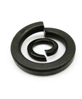 Built To Last Heavy Duty Steel Spring Lock Washers Set GB93 Grade 8 Split Lock Washers for M2 to M24 in black steel close-up