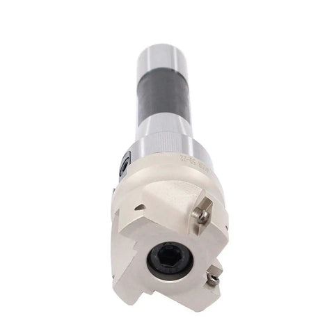 R8 FMB22 Shank Face Mill Arbor Kit With 400R 50mm CNC End Mill Shell for shoulder milling and slotting, close-up view.