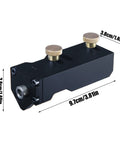 Premium Aluminum Extrusion Tap Guide Adjustable Universal Drill Jig for Metalworking, featuring adjustable clamp knobs and dimensions.