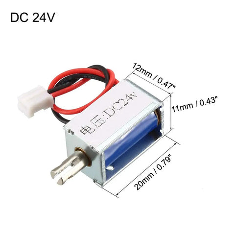 Heavy Duty DC 24V Pull Type Electromagnet Open Frame Actuator For Code Lock Door Lock, Linear Motion Magnetic Lock Module, 20x12x11mm