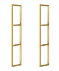 Heavy Duty Three Tier Floating Shelf Brackets Wrought Iron Ceiling And Wall Mount 11x43 Inch with gold finish, pack of two.