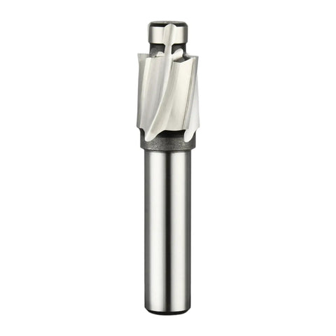 M14 Straight Shank Counterbore End Mill 4 Flute HSS Cutting Tool For Metalworking 24mm Cutter 12mm Shank Front View