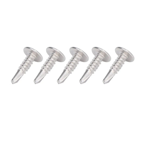 Self Drilling Screws With Round Washer Head In 304 Stainless Steel For Wood And Metal Quick Installation, Rust Resistant M4.8x19