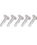Five Self Drilling Screws With Round Washer Head In 304 Stainless Steel For Wood And Metal Rust Resistant M4 8x19 Fasteners