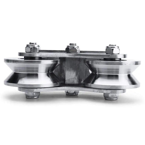 Beefy Heavy Duty Sliding Gate Caster With Groove Wheel And Double Pulley Silent Detachable Stainless Inverted Track Mount