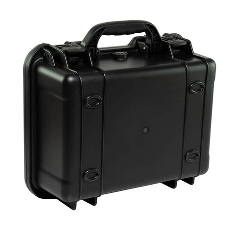 Black carrying case for EVO II V2 Pro 6K Rugged Drone Bundle Built Tough With Weatherproof Frame Extra Batteries Carrying Case Propellers And Pro Quality Stabilized Camera For Cinematic Aerial Shots On Any Terrain.