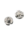 Two stainless steel 360-degree disc-damping shaft hinge halves, concealed torque hinges for cabinets