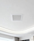 Removable Louvered Air Vent Cover 55 By 55 Cm, sleek aluminum design in ceiling for effective airflow control.