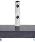 Black Granite Umbrella Base For Outdoor Patio, Sturdy Parasol Stand 45x25x8 Cm with wheels, heavy duty and weatherproof.
