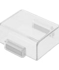 Push Button Switch Cover For Industrial Control Panels Pro Grade Water Resistant Plastic Safety Cap For Start Buttons And Computer Power Switches, Durable UV Shielded Button Cover For Harsh Environments clear plastic cover, side view