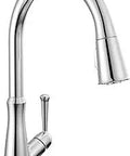 Westville Chrome Kitchen Faucet with Pull Down Sprayer, Fits Single Hole or 3 Hole Installations, 8 Inch Centers, Single Handle, Deck Plate Included