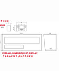 Technical drawing of High Precision Magnetic Scale With LCD Readout For Linear Displacement And CNC Encoder Applications No Contact Measurement For Lathe And Milling Machines MA20Z 3 Meter Length No Fuss, showing display and sensor dimensions.